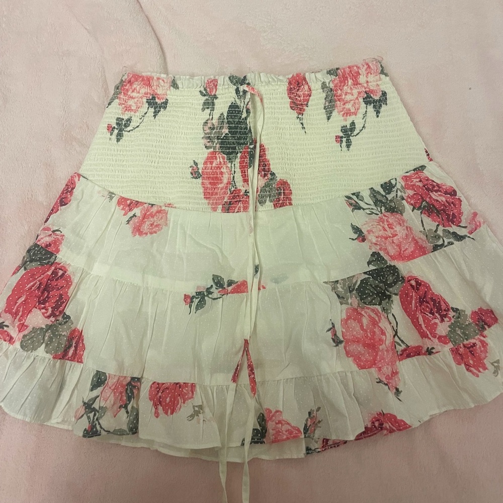 LOVE SHACK FANCY floral mini skirt size XS
